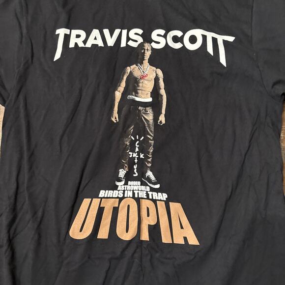 Travis Scott Utopia Tour T-Shirt Mens S Black 2023 Concert Music Tee - Picture 2 of 6